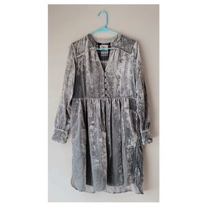 ✨Anthropologie Blue Gray Velvet Dress✨